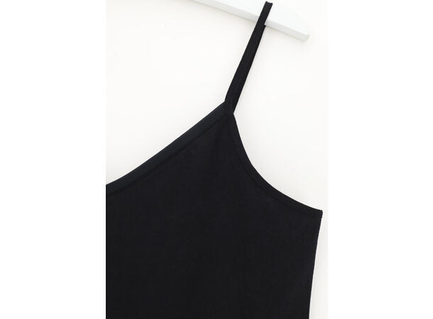 PERFECT LINE COTT TOP W/STRAP CRR  Black