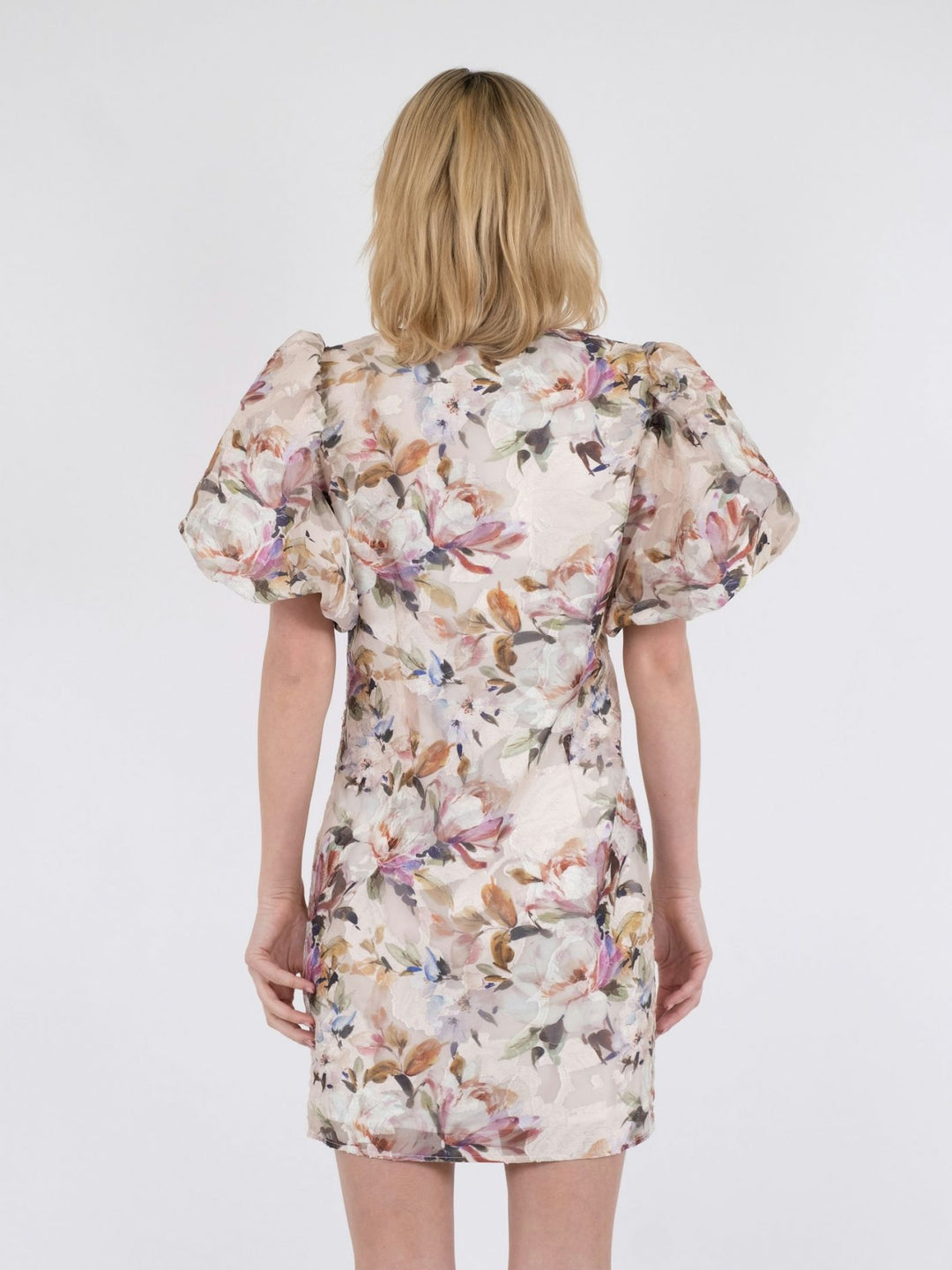 Sika Brocade Print Dress  Creme