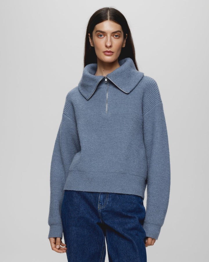 MSCHGytta Zip Pullover  Bluefin Melange