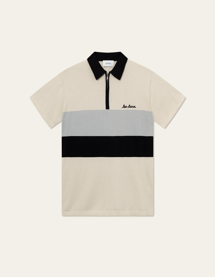 Raul Knitted Polo  Ivory/Black