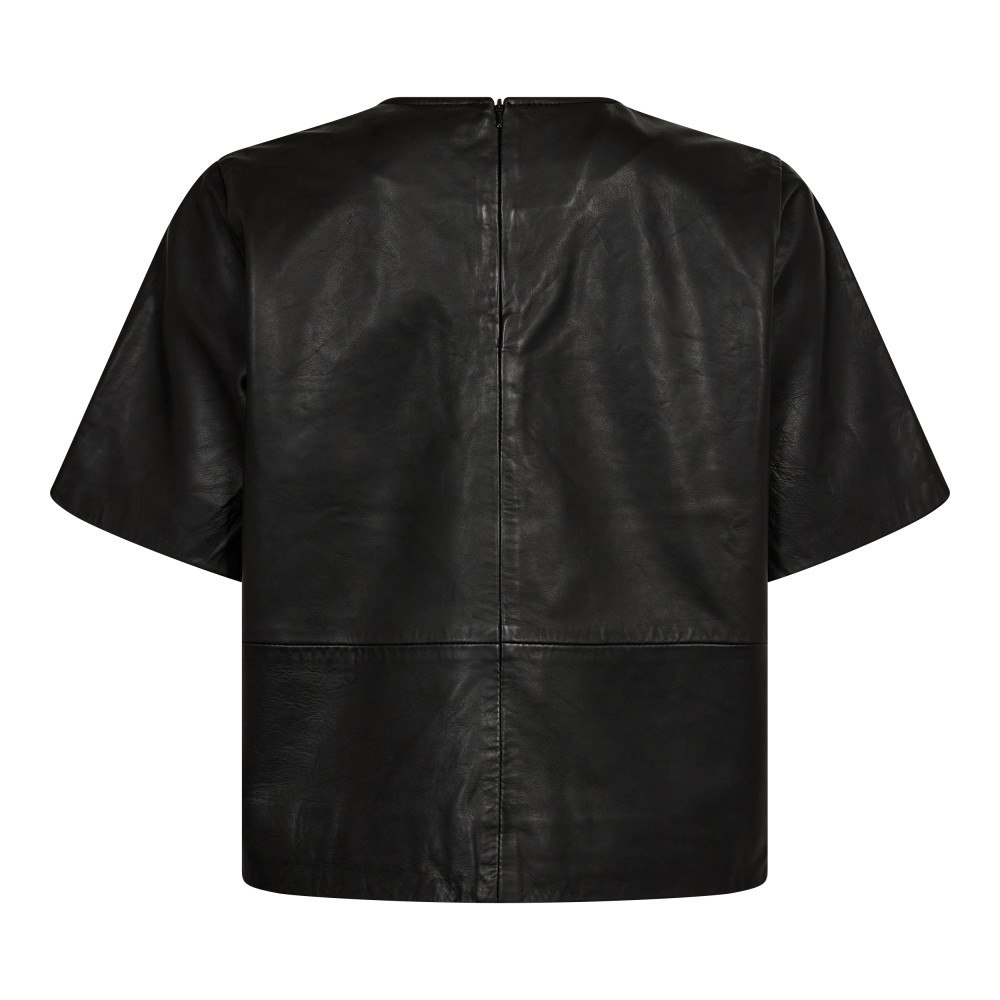 PhoebeCC Leather Tee  Black