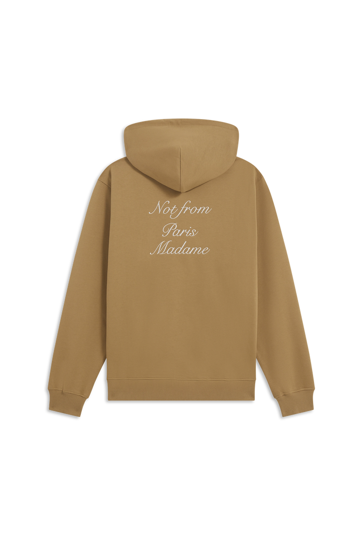 Le Hoodie Slogan Calligraphy  Ice Brown