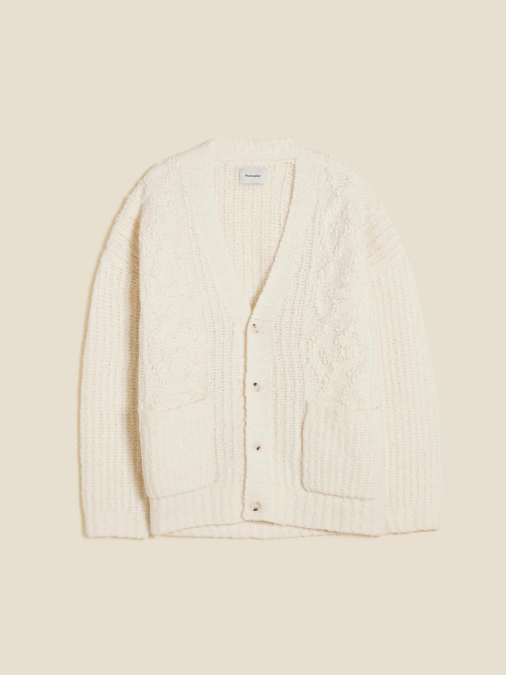 Manila Emblem Cardigan  Ecru