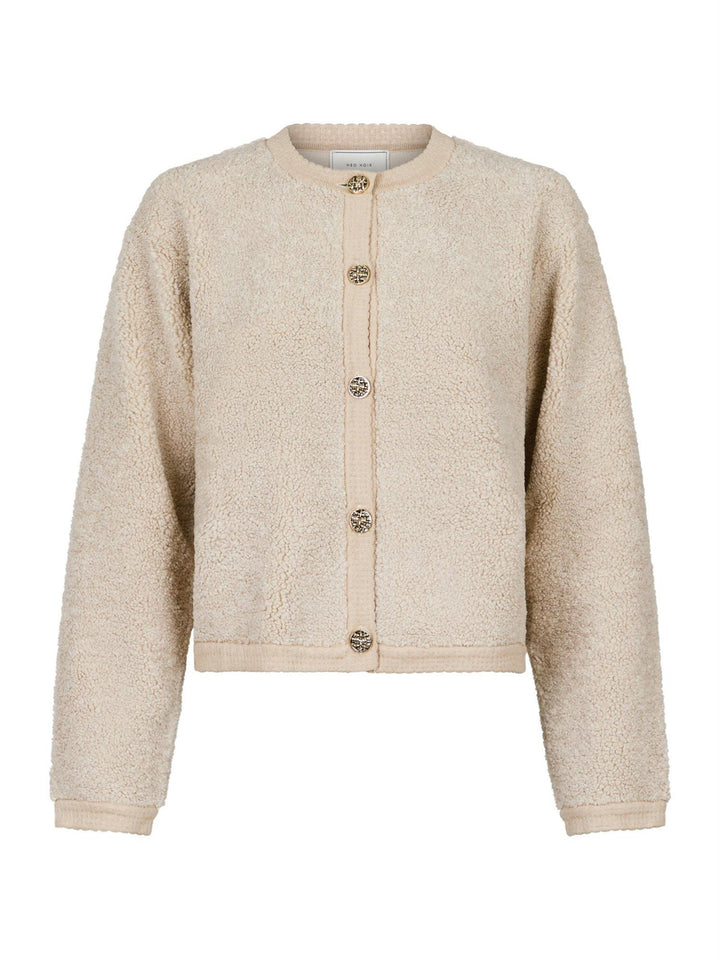 Limo Fluffy Knit Cardigan  Sand