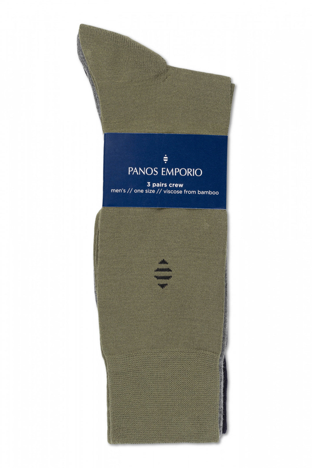 3PK DANIEL BAMBOO CREW  Olive/Mid Grey/Navy