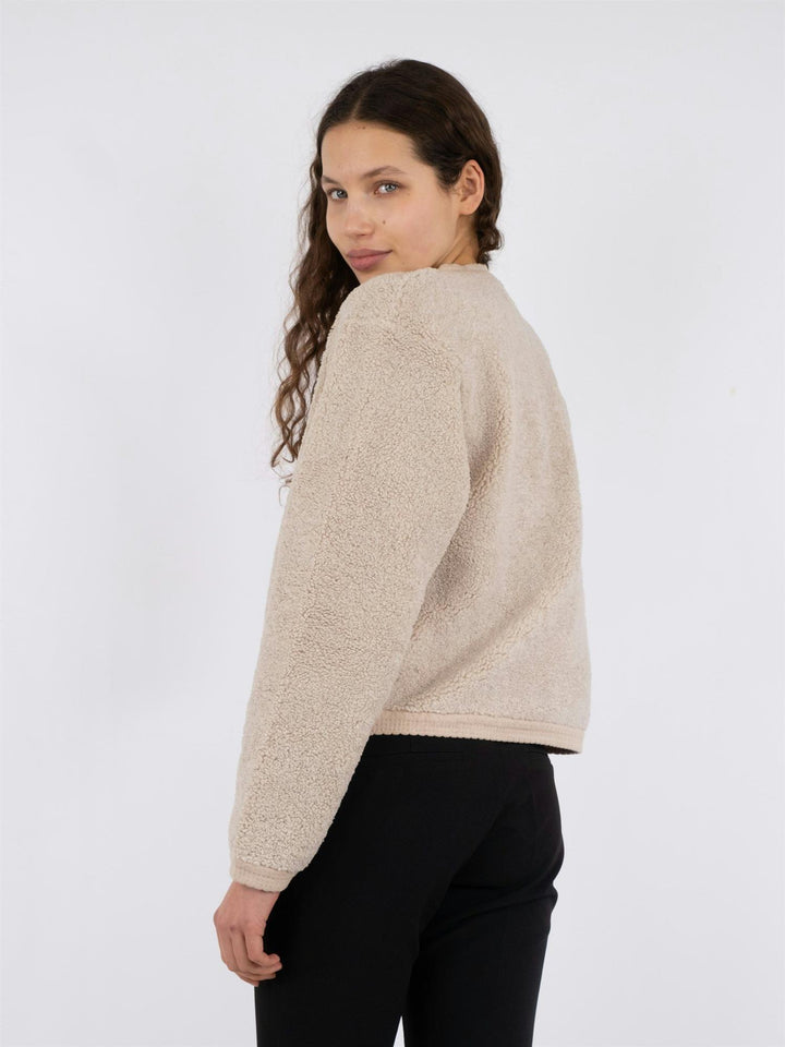 Limo Fluffy Knit Cardigan  Sand