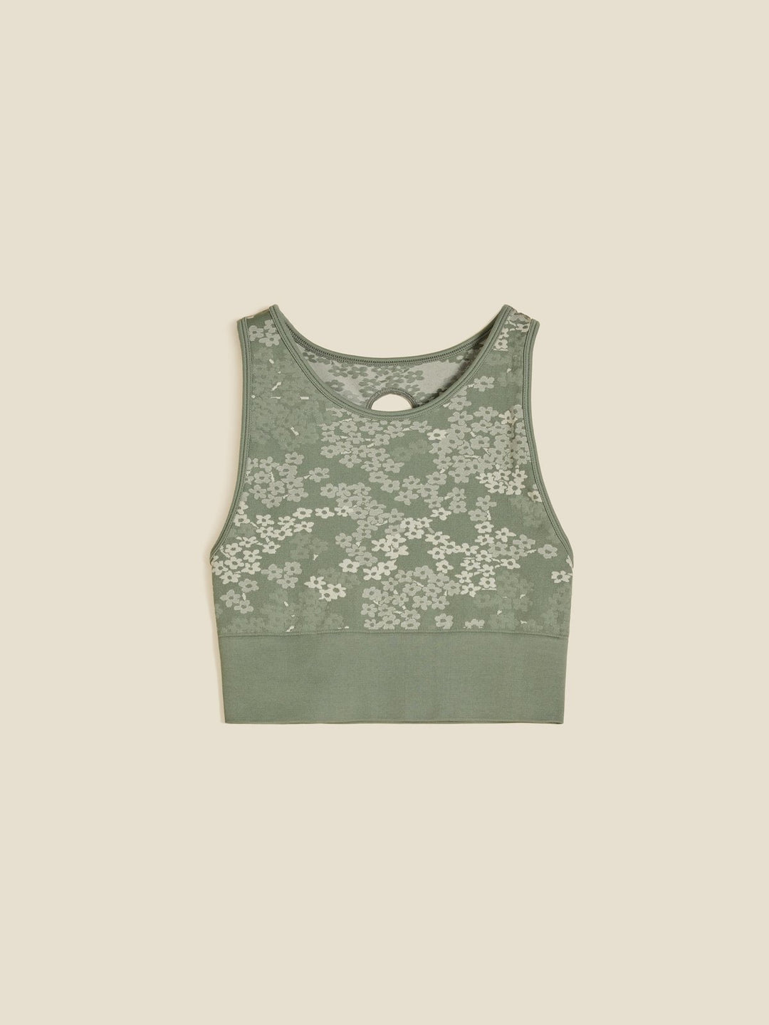 Seamless Jacquard Top  Green Mix