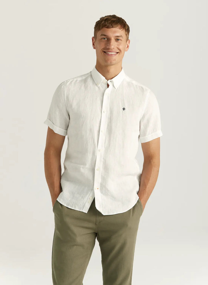 Douglas Linen SS Shirt-Classic Fit  White