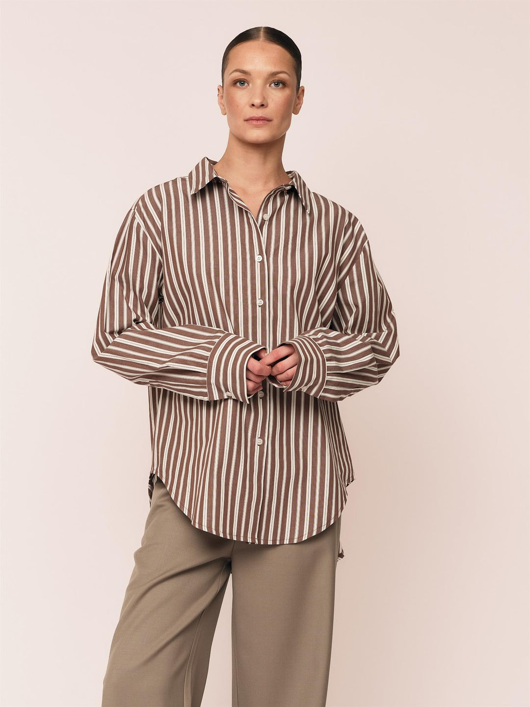 Alvi Oversized Shirt  Plum Stripe