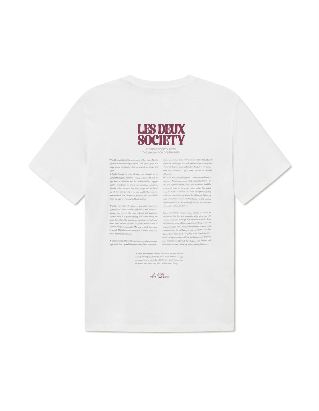 Society T-Shirt  White/Beet Red