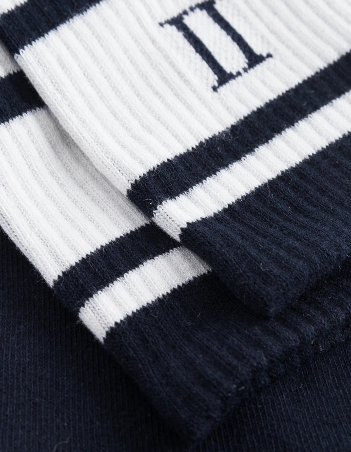 William Stripe 2-Pack Socks  Dark Navy/Off White