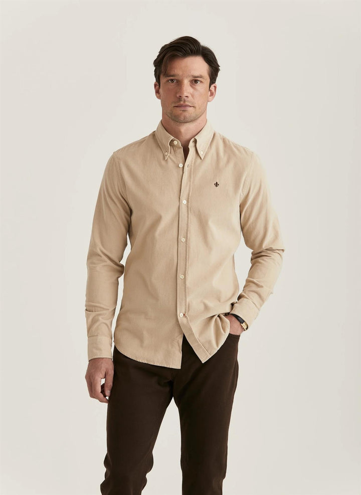 Douglas Cord Shirt-Slim Fit  Khaki