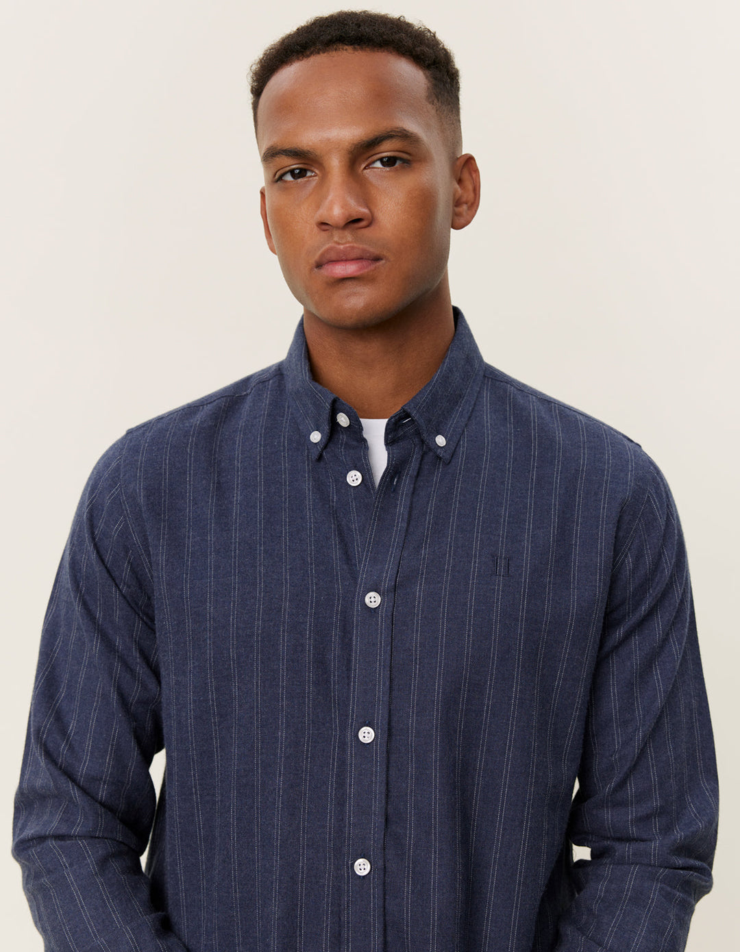 Desert Reg Stripe Shirt  Dark Navy/Ivory