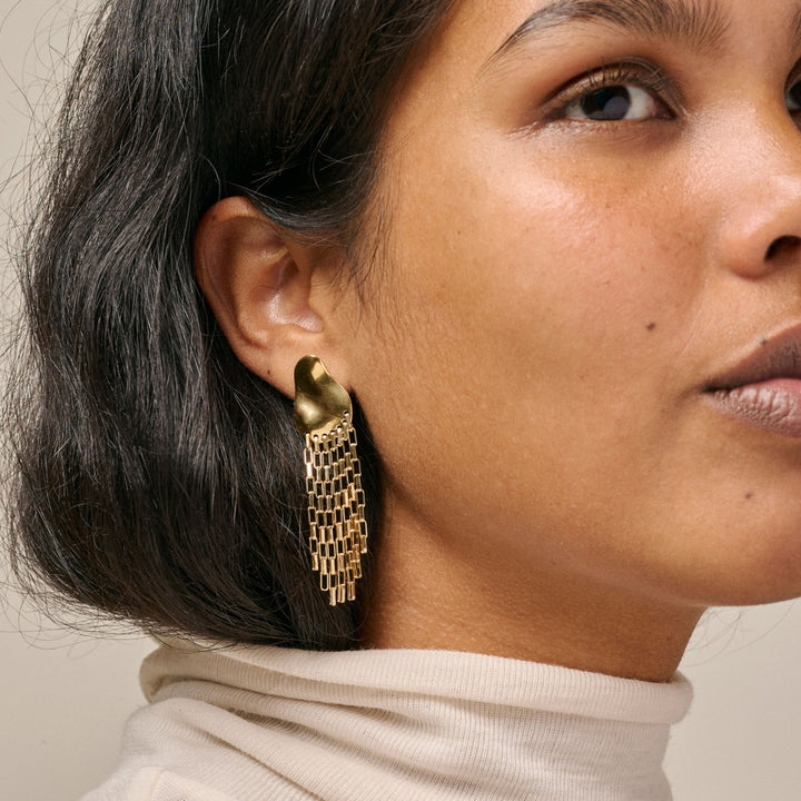 EARRINGS, SOLANGE  18K Gold-Plated Sterling Silver