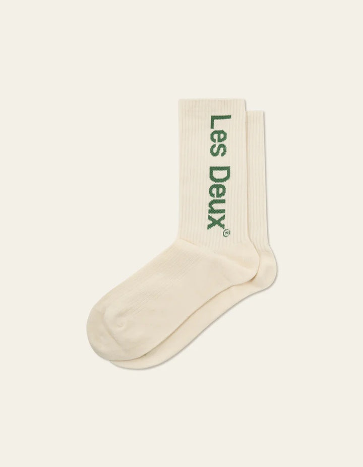 Brody Rib socks 2 pk  Rosin/White