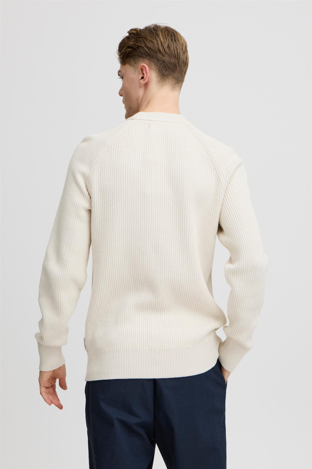 KRISTIAN raglan rib crew neck knit  Pumice Stone