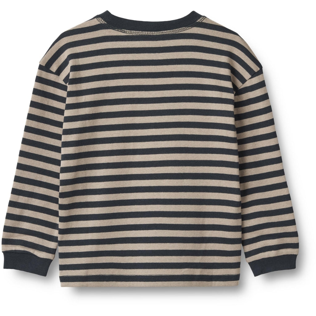 T-Shirt L/S Frans  Navy Stripe