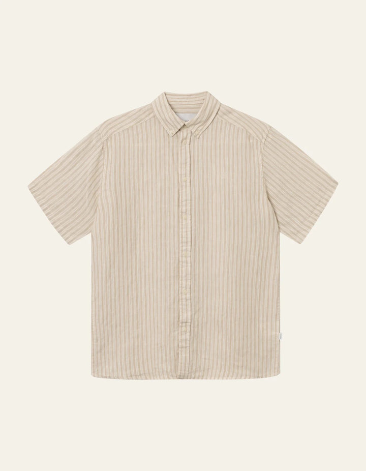 Kris Linen SS Shirt  Light Desert Sand/Light Ivory