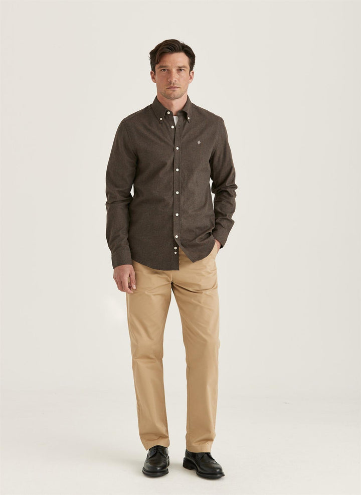 Watts Flannel Shirt-Slim Fit  Brown