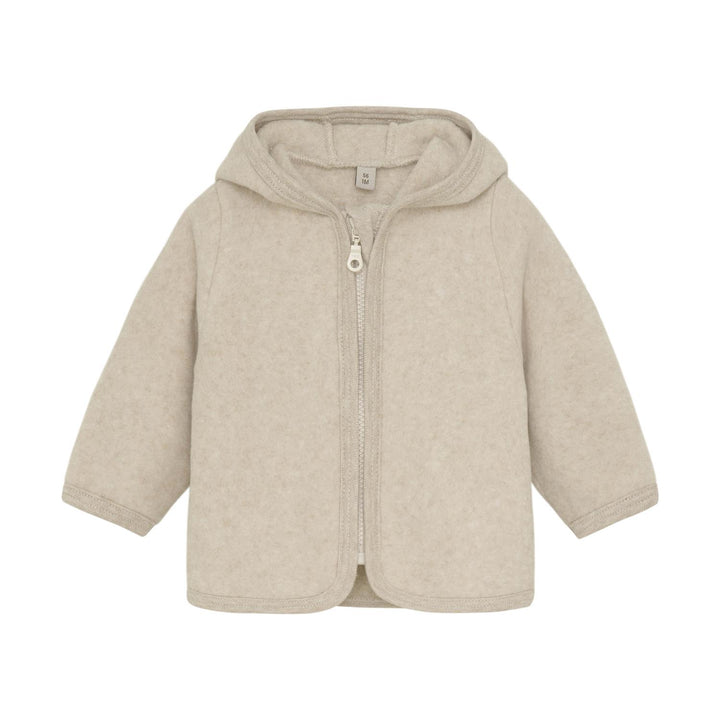 Jacket Ears Cotton Fleece  Camel Melange