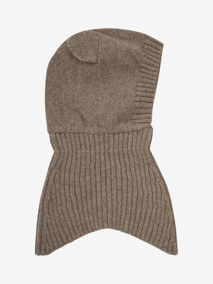 Balaclava Ears Wool Knit  Morel