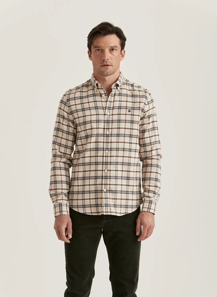 Soft Check Flannel-Slim Fit  Camel