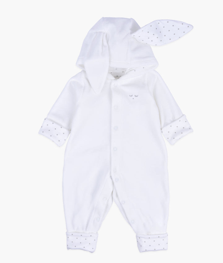 PLUSH BUNNY OVERALL  White