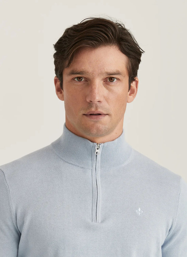 Riley Half Zip  Light Blue