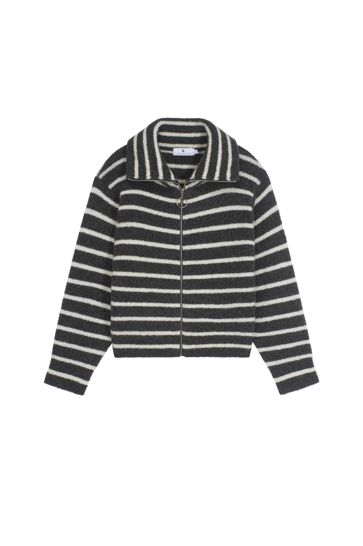 JAMES Stripe  Dk Grey/Offwhite