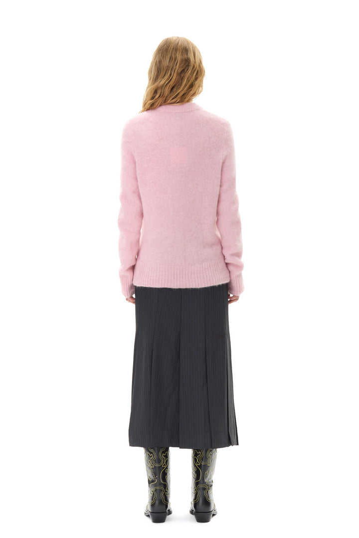 Brushed Alpaca O-neck  Chalk Pink