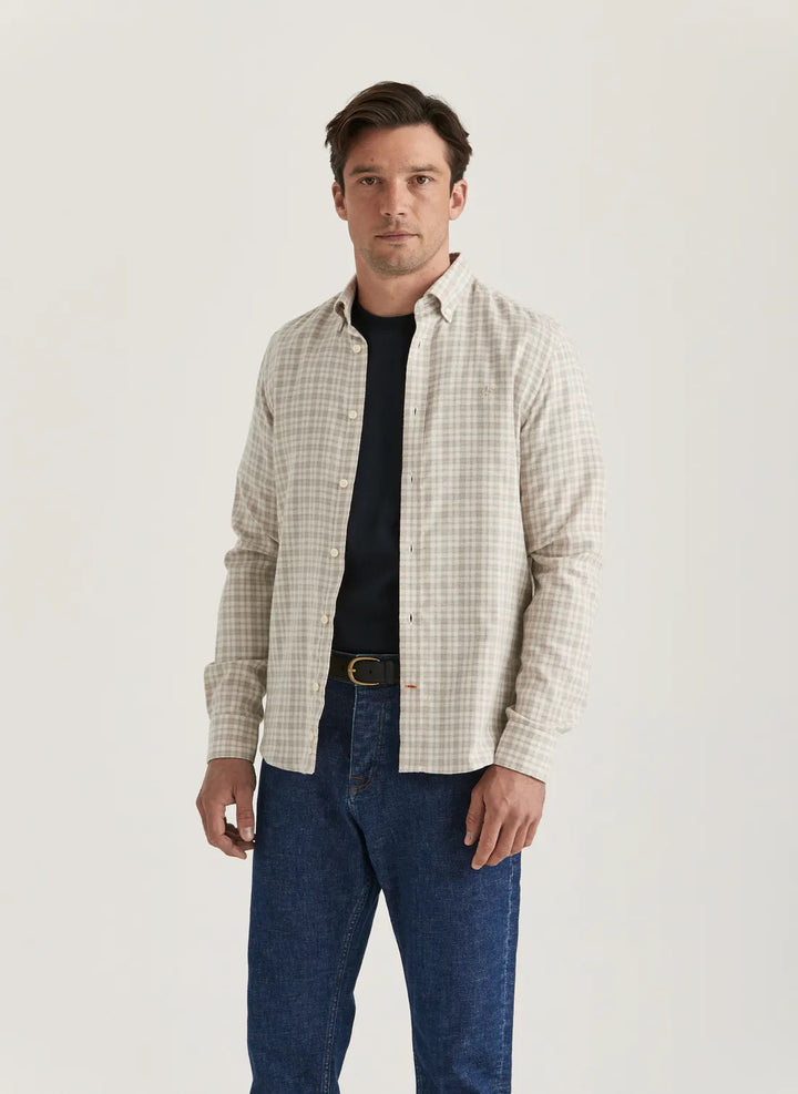 Soft Check Flannel-Slim Fit  Khaki