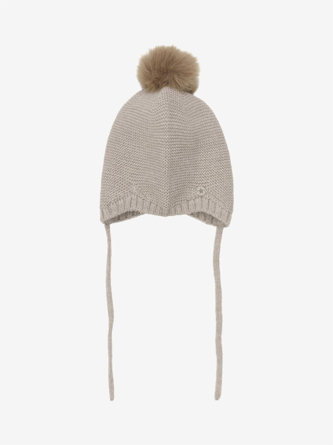 Bonnet Wool Knit w. Pompom  Camel Melange