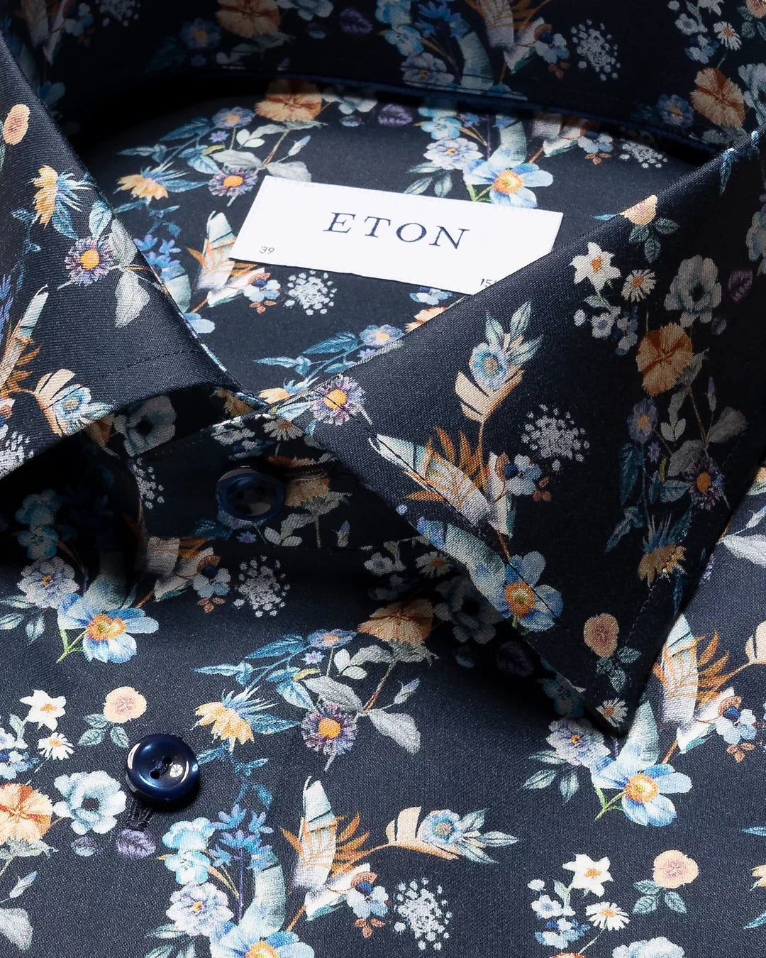 FLORAL PRINT TWILL SHIRT  Navy Blue