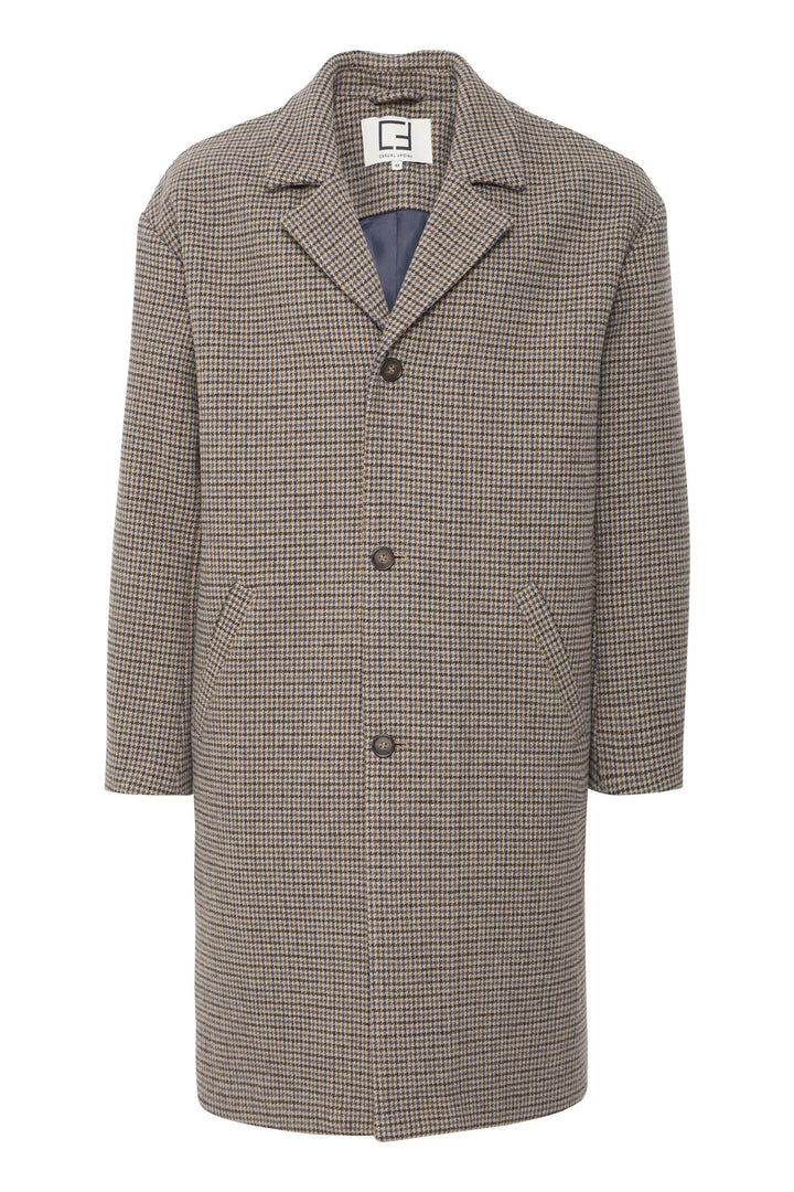 CLAES houndstooth cheked relaxed coat  Silver Mink