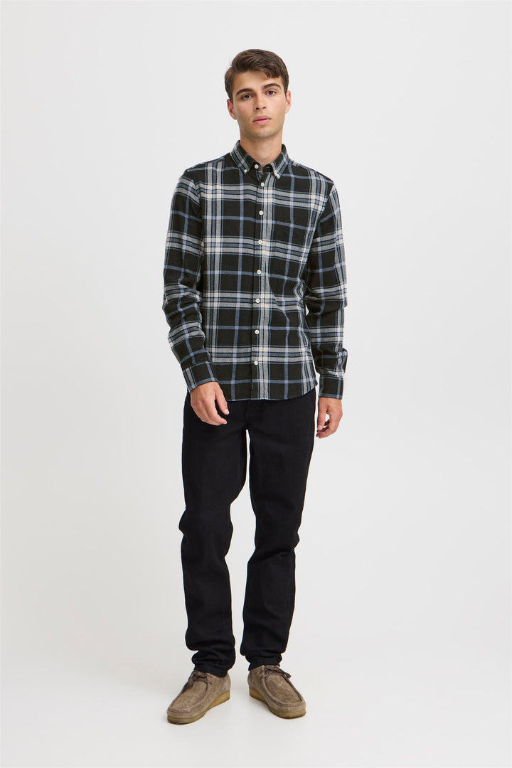 ANTON LS BD checked shirt  Dark Navy