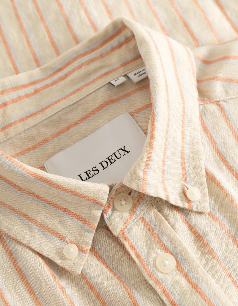 Kris Linen SS Shirt  Ivory/Baked Papaya