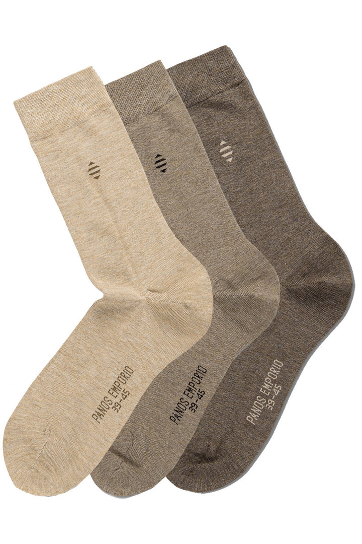 3PK DANIEL BAMBOO CREW  Brown Heather