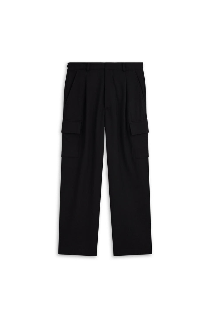 LE PANTALON CARGO FLANELLE  Black