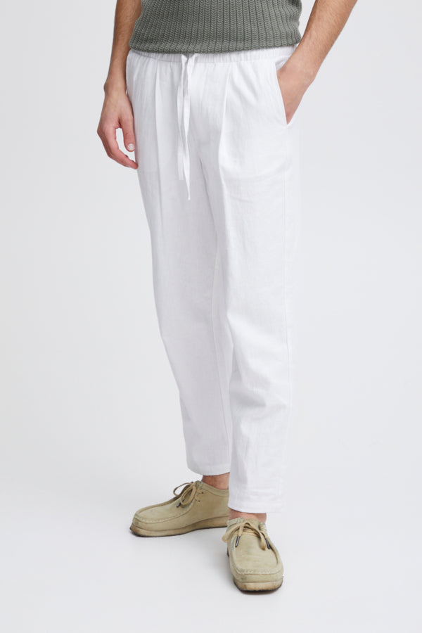 HAKAN linen mix pants  Bright White