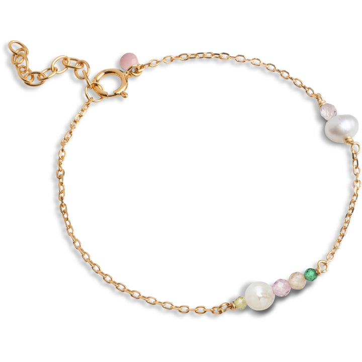 BRACELET, SOFIA  Light Pink, Khaki Green, Peach And Pearl