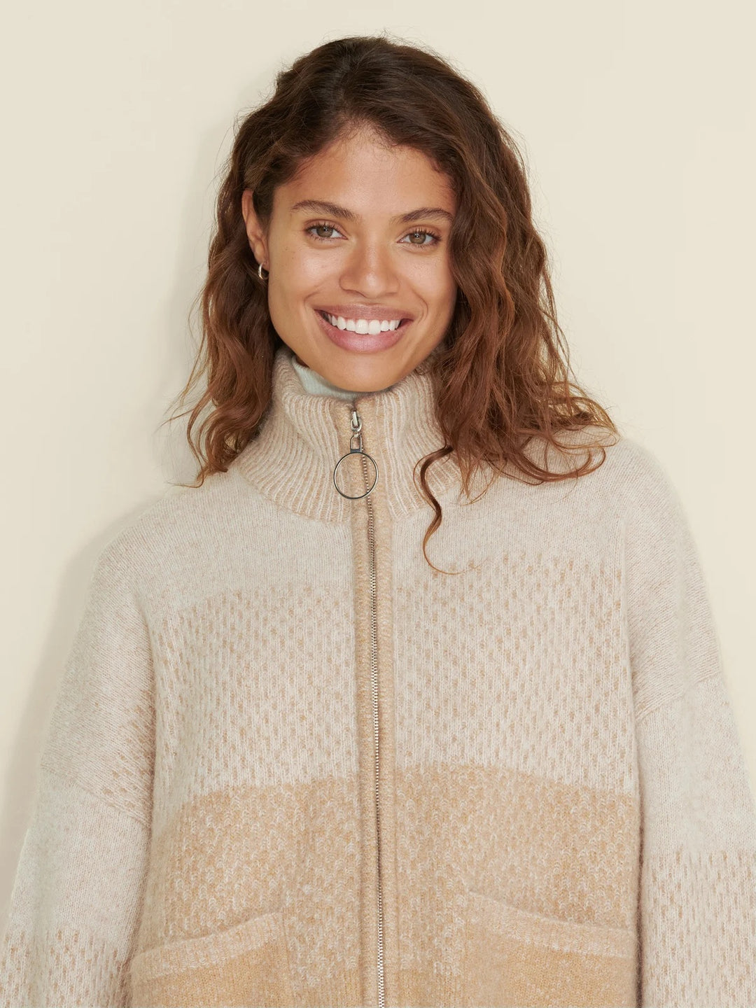 Tine Knit Cardigan  Sand Mix