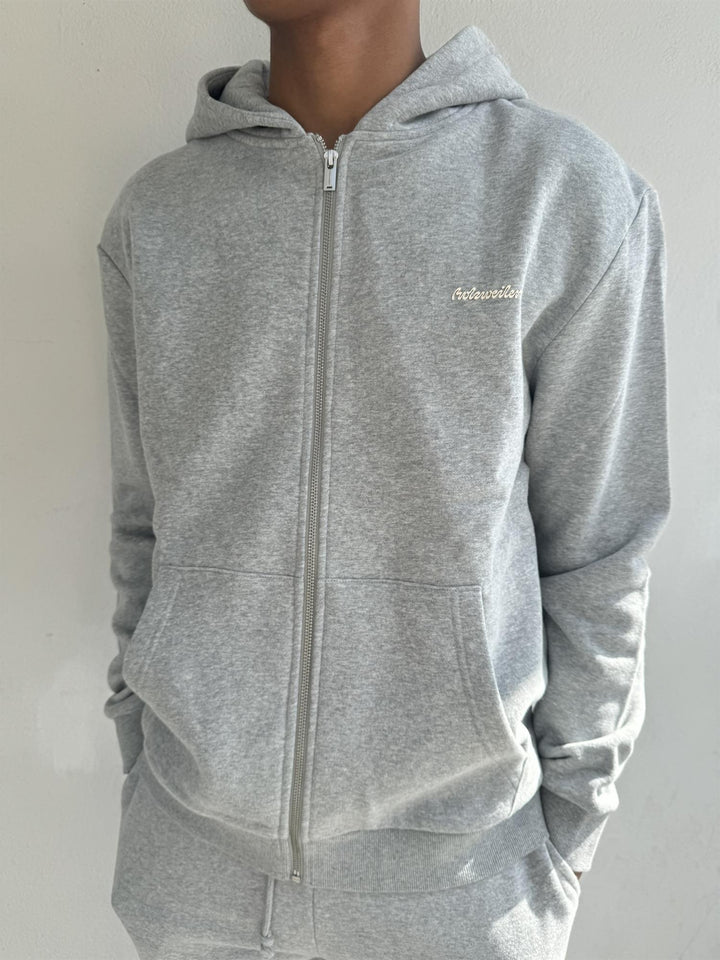 M Regular Zip Hoodie  Grey Mix