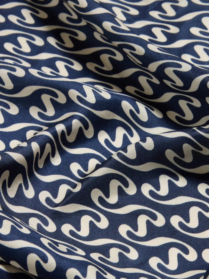 Fine Scarf Monogram Large  Navy Mix