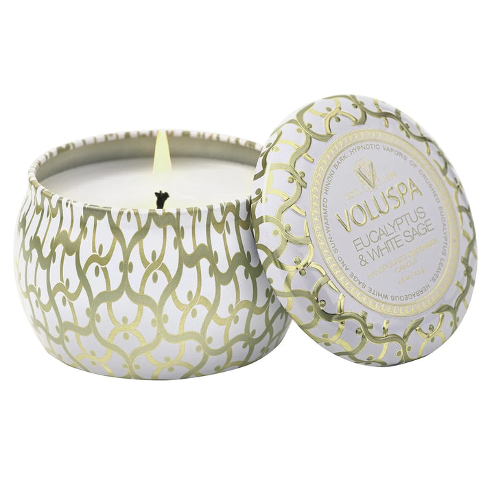 MINI TIN CANDLE 25T  Eucalyptus & White Sage