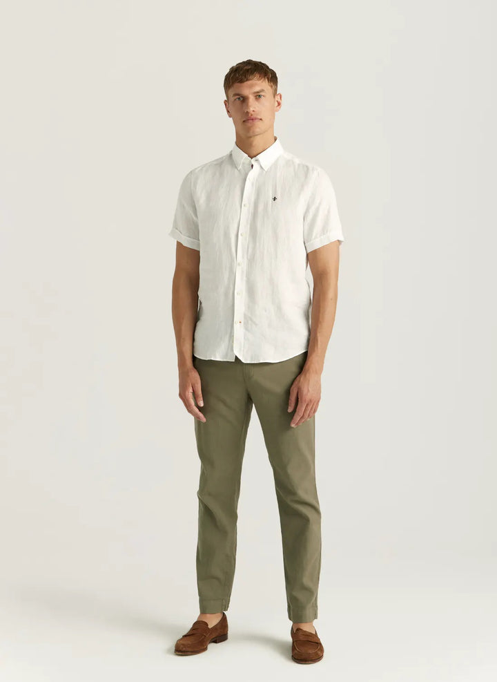 Douglas Linen SS Shirt-Classic Fit  White