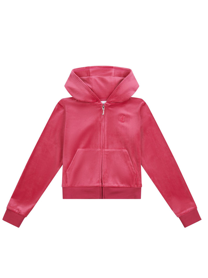 TONAL ZIP THROUGH HOODIE  Sangria