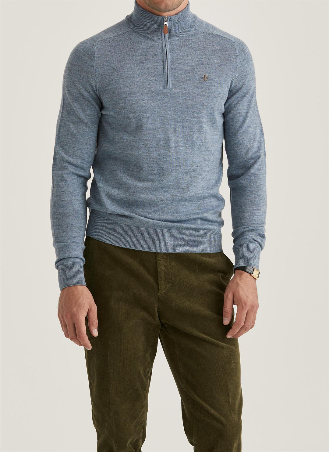 Merino John Zip  Blue