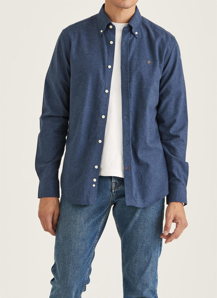 Watts Flannel Shirt-Slim Fit  Navy