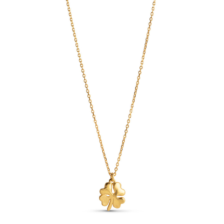 NECKLACE, ORGANIC CLOVER  Gold Matt