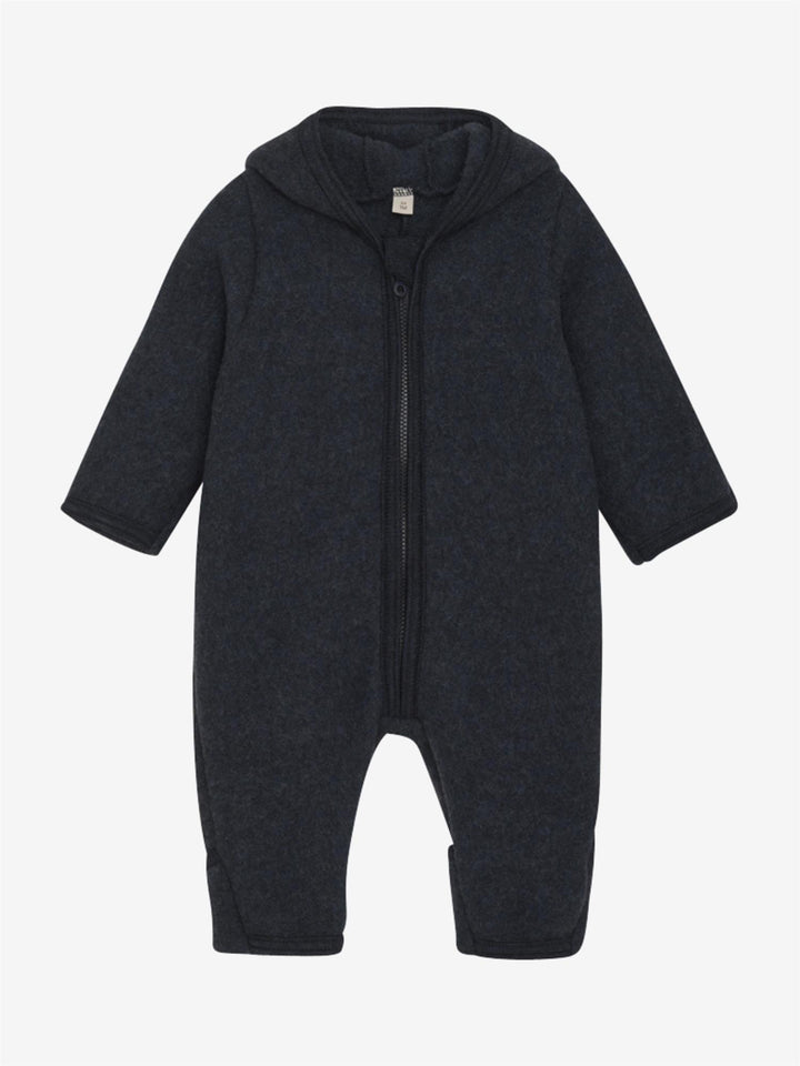 Pram Suit Ears Wool Fleece (M)  Navy